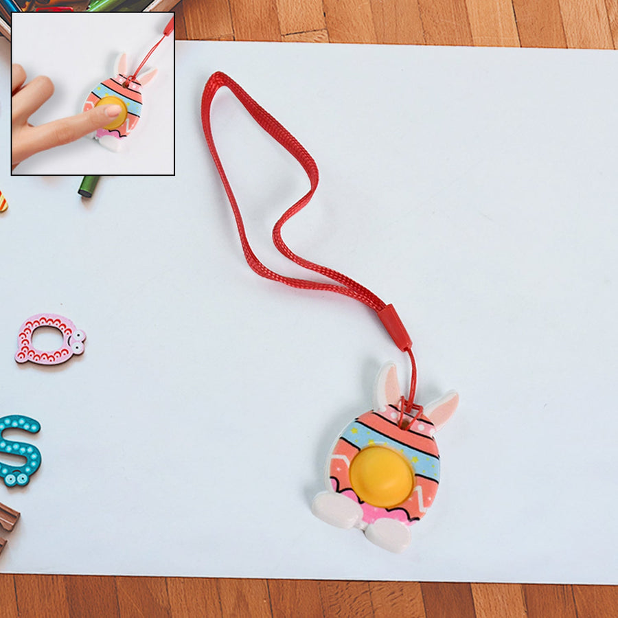 Cute Bunny-Shaped Pop It Fidget Toy Keychain (1 Pc)