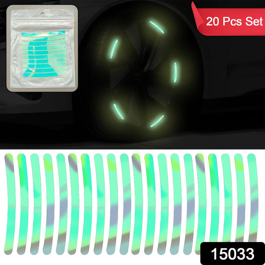 Reflective Car Wheel Stickers  Multicolored 20 Pcs For Night Safety  Velvet Wheels